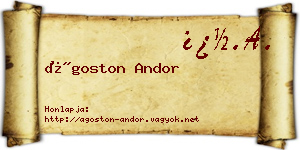 Ágoston Andor névjegykártya