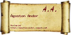 Ágoston Andor névjegykártya